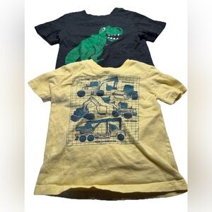 Circo Black Dinosaur & Carter's Yellow Construction Vehicles Tshirts Boys 18 Mo